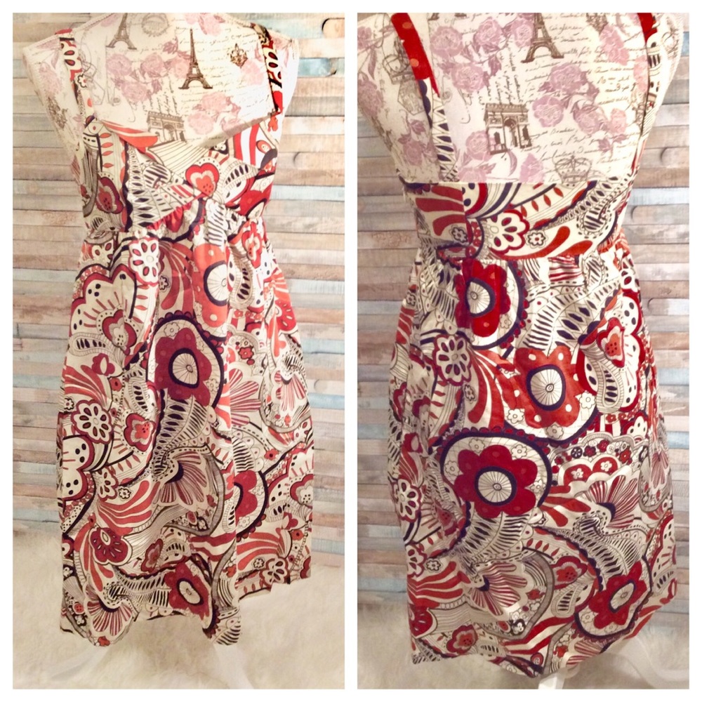 ANNTAYLOR LOFT Paisley Shift Dress SZ 2 Red